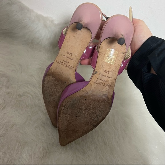 Jimmy Choo Volt Patent Leather Slingback Pump Heels - Picture 11 of 12